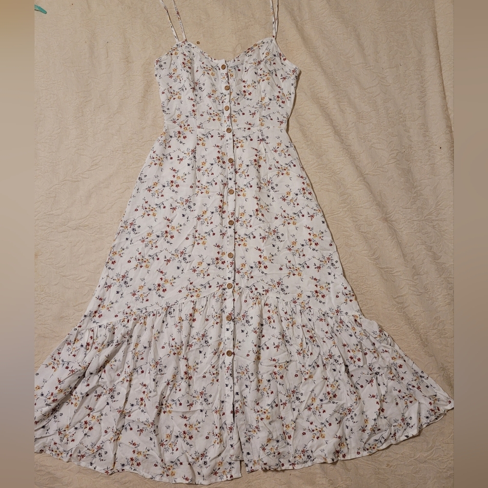 Floral White Dress
